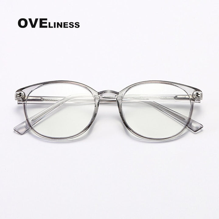 Oveliness Unisex Full Rim Round Square Tr 90 Titanium Eyeglasses 8109 Full Rim Oveliness grey  