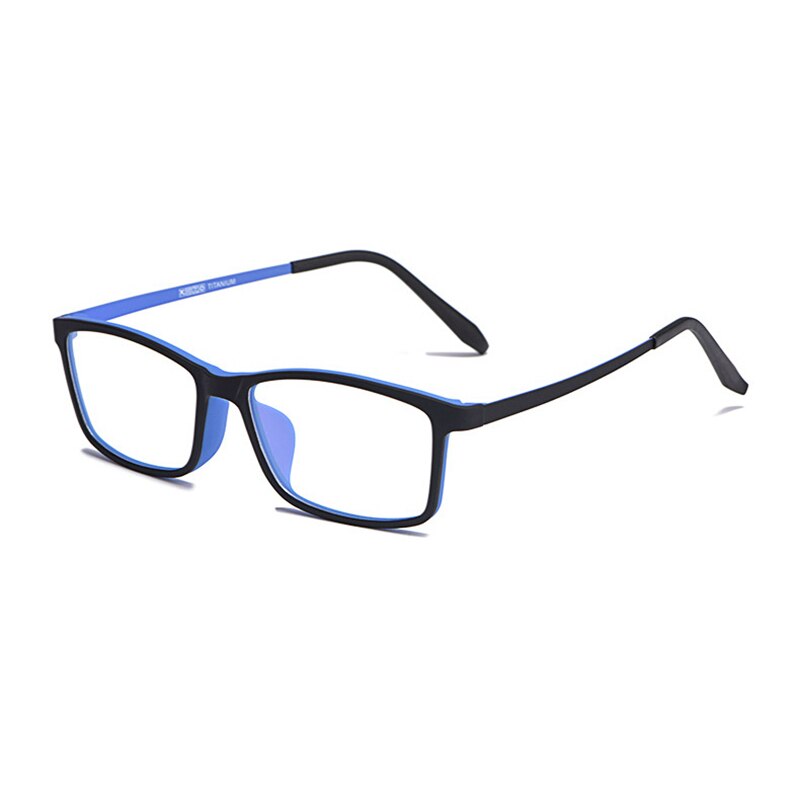 Hotony Unisex Full Rim Square TR 90 Resin Beta Titanium Frame Eyeglasses 3048 Full Rim Hotony Blue  