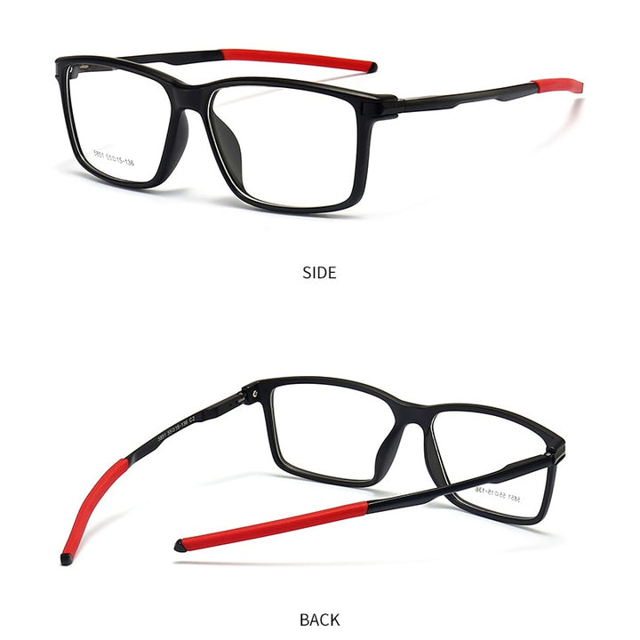 Gmei Men's TR 90 Square Aluminum Magnesium Sport Frame Eyeglasses 5851 Sport Eyewear Gmei Optical C2  