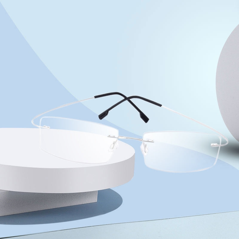 Handoer Unisex Rimless Customized Shaped Lenses Titanium Eyeglasses J0860 Rimless Handoer   