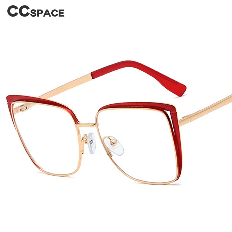 CCSpace Unisex Full Rim Square Cat Eye Alloy Frame Eyeglasses 48324 Full Rim CCspace   