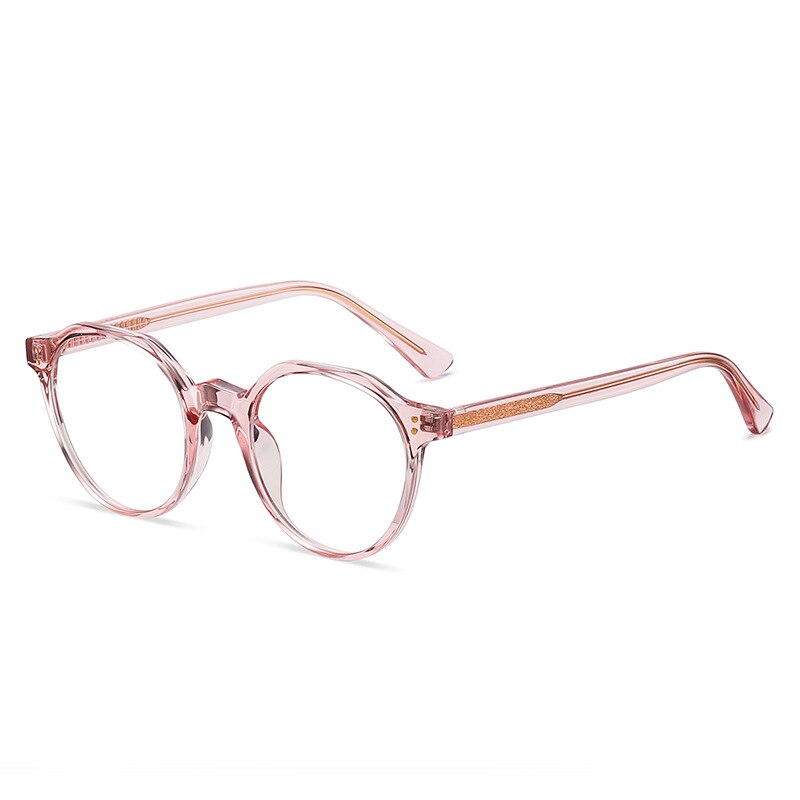 Unisex Eyeglasses Anti Blue Light Glasses Tr90 Round 2084 Anti Blue Gmei Optical C4 Transparent Pink  