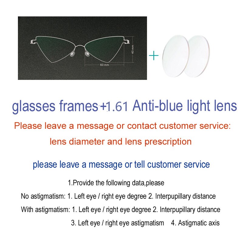 Women's Handcrafted Stainless Steel Triangle Frame Eyeglasses Customizable Lenses Frame Yujo Anti-blue light China 