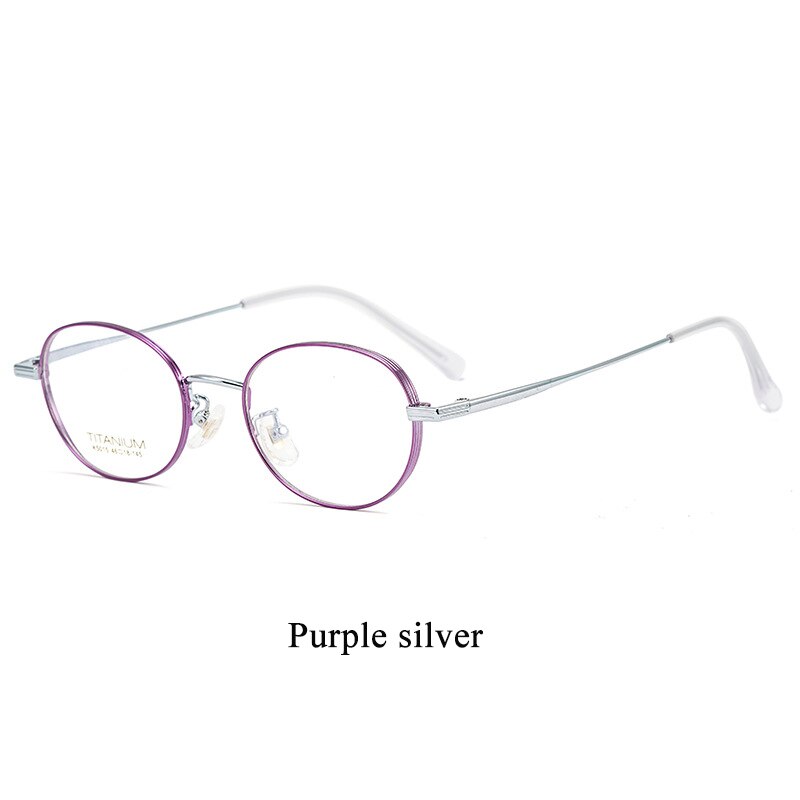 Bclear Unisex Eyeglasses Full Rim Titanium Small Frame Bsf5015 Full Rim Bclear Purple siver  