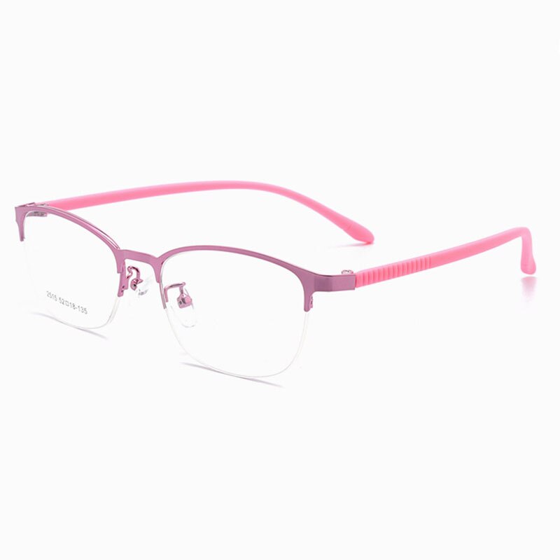 Hotony Unisex Full/Semi Rim Alloy Frame Eyeglasses 2516 Semi Rim Hotony Pink-Half Rim  