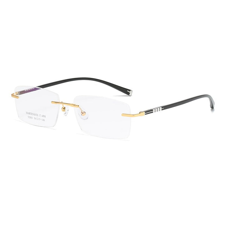Zirosat 52003 Unisex Eyeglasses Alloy Titanium Rimless Rimless Zirosat golden  