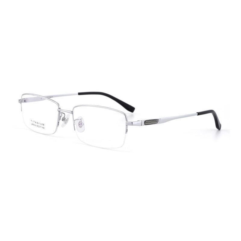 Hotochki Men's Titanium Memory Alloy Frame Eyeglasses Lr7818 Frame Hotochki Silver  