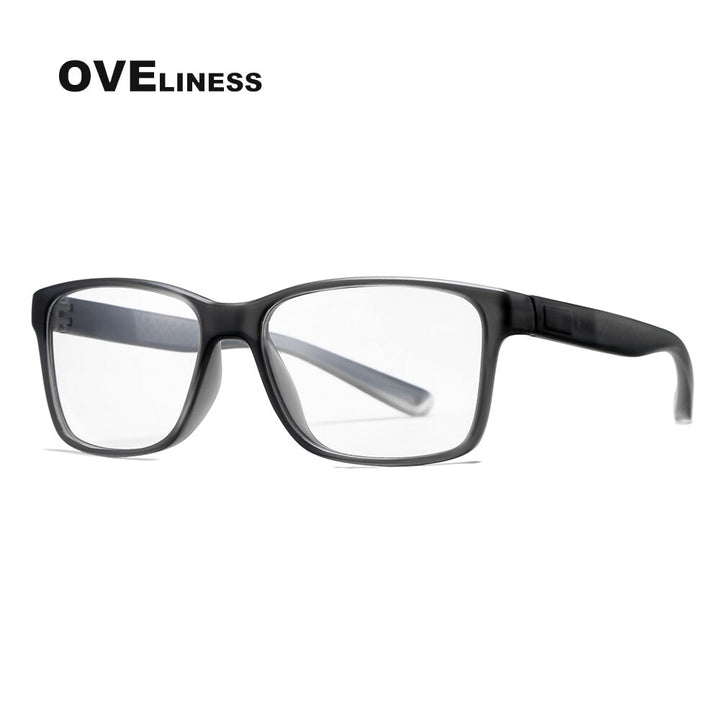 Oveliness Unisex Full Rim Square Tr 90 Titanium Eyeglasses 7091 Full Rim Oveliness grey  