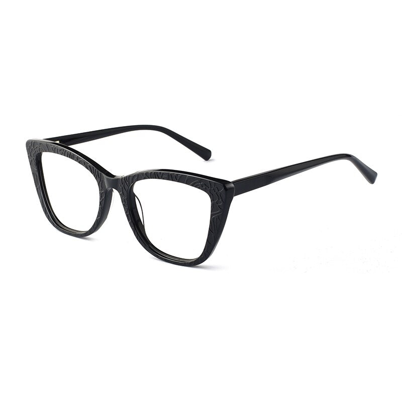 Hotochki Women's Full Rim Cat Eye TR-90 Resin Acetate Frame Eyeglasses Z508 Full Rim Hotochki   