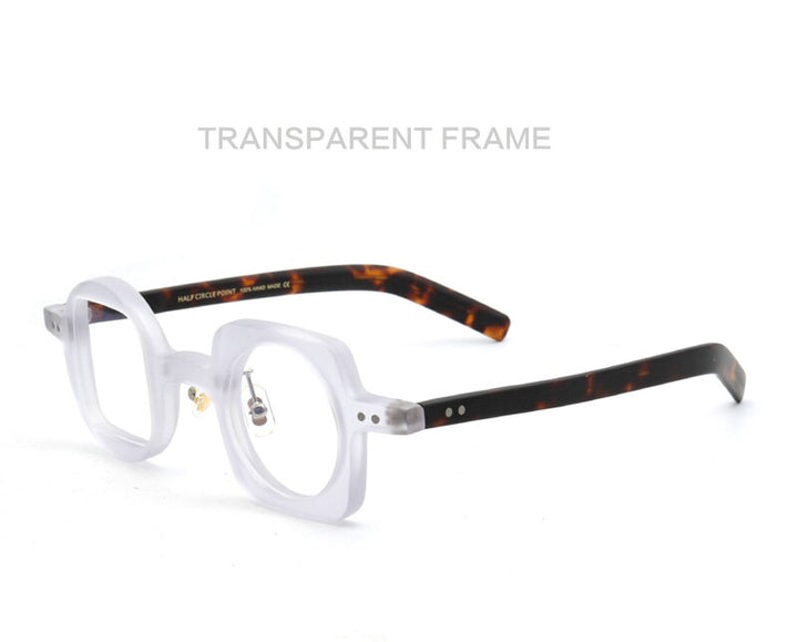 Muzz Men's Full Rim Square Round Asymmetric Acetate Frame Eyeglasses Hp259 Full Rim Muzz 5  