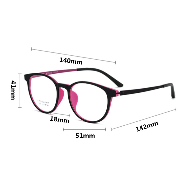 KatKani Unisex Full Rim Round β Titanium Alloy Frame Eyeglasses 023091 Full Rim KatKani Eyeglasses   