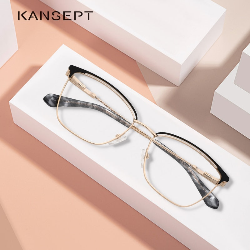 Kansept Women's Full Rim Square Stainless Steel Frame Eyeglasses Ms3536 Full Rim Kansept   