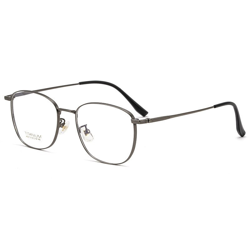 KatKani Unisex Full Rim Titanium Round Frame Eyeglasses  K5013 Full Rim KatKani Eyeglasses Gun  