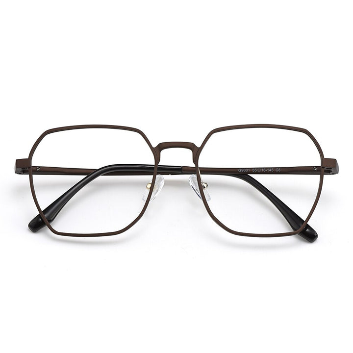 Men's Eyeglasses Hydronalium Frame With Spring Hinges Square Gf9001 Frame Gmei Optical   