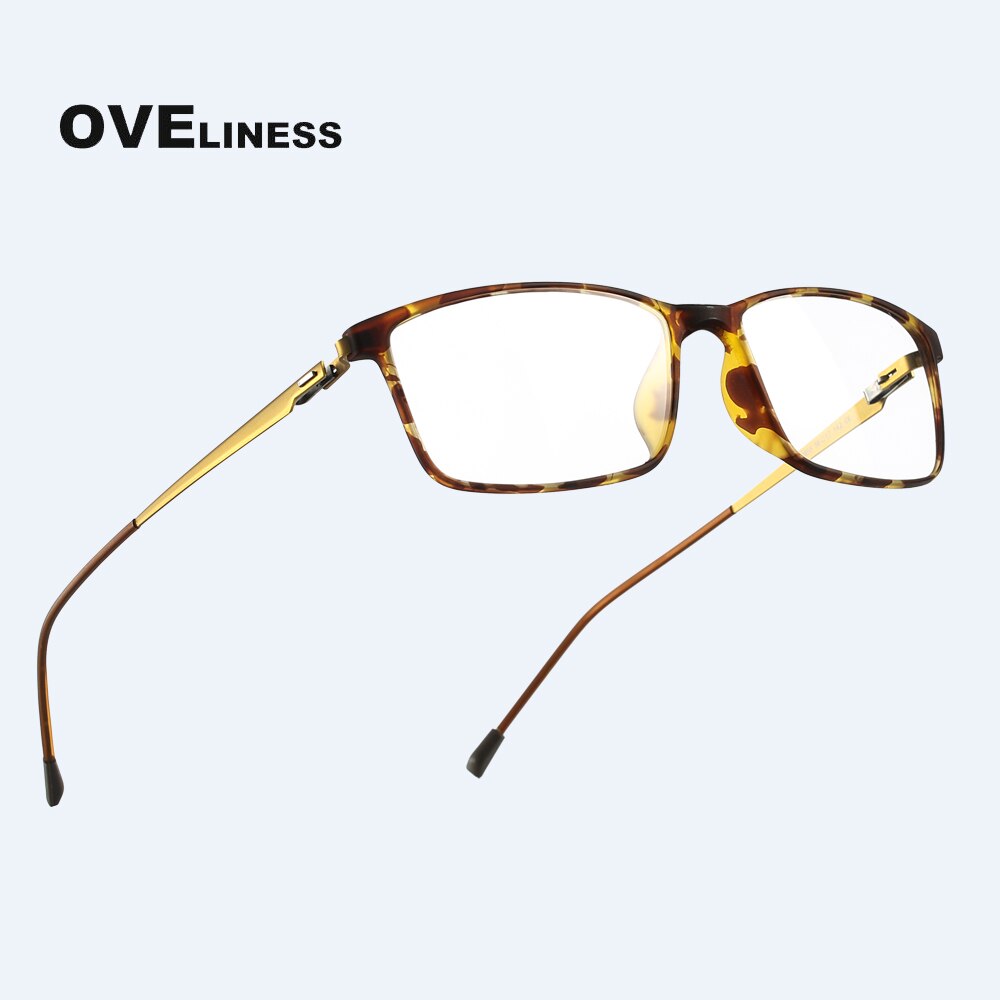 Oveliness Men's Full Rim Square Tr 90 Titanium Eyeglasses Ol98p55 Full Rim Oveliness   