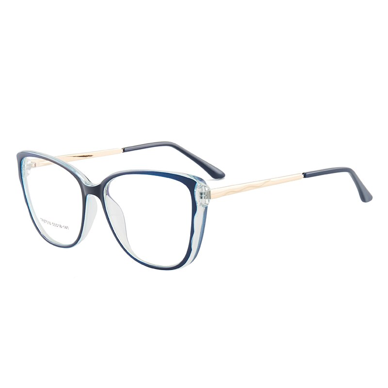 Hotony Women's Full Rim TR 90 Resin Cat Eye Frame Eyeglasses 7018 Full Rim Hotony Blue  