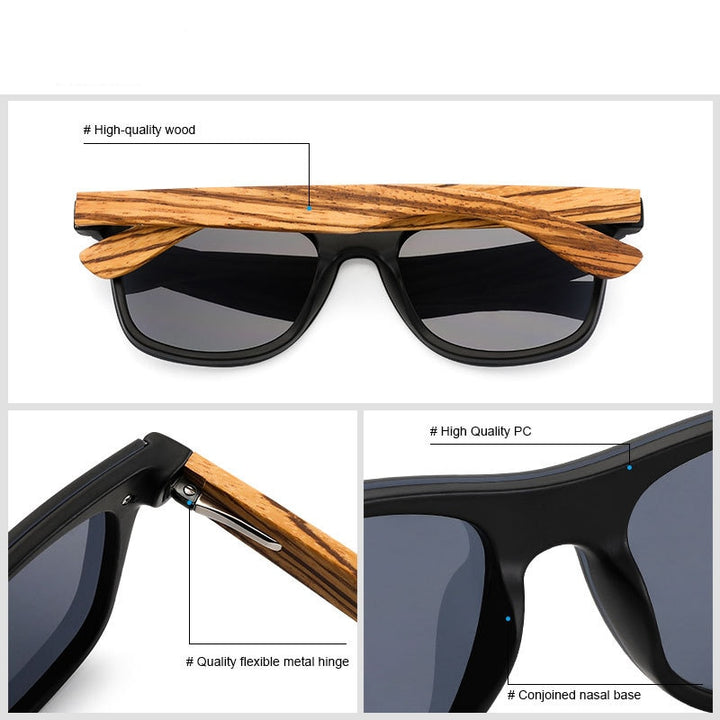 Yimaruili Women's Rimless One Piece Bamboo Wood Frame Polarized Sunglasses 8021 Sunglasses Yimaruili Sunglasses   