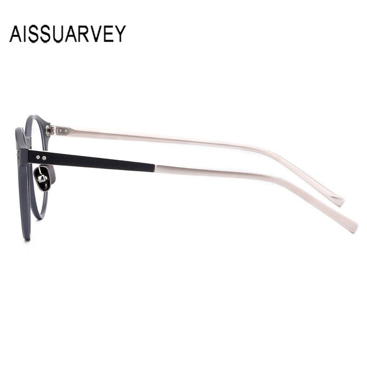Aissuarvey Ultem Metal Round Full Rim Frame Unisex Eyeglasses Acetate Temples 9003 Full Rim Aissuarvey Eyeglasses   