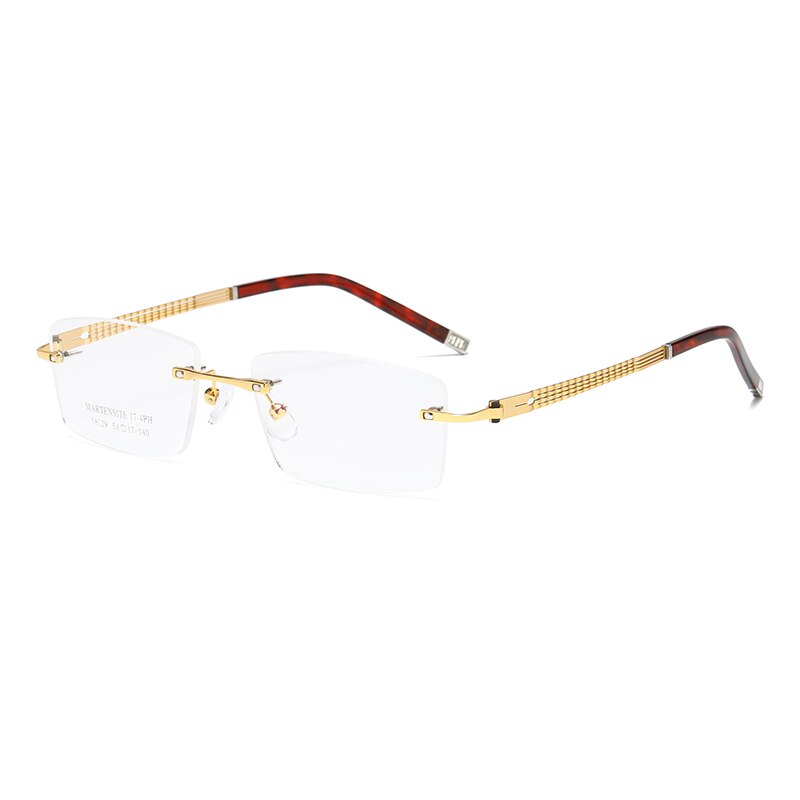 Zirosat 58129 Unisex Eyeglasses Square Rimless Rimless Zirosat golden  