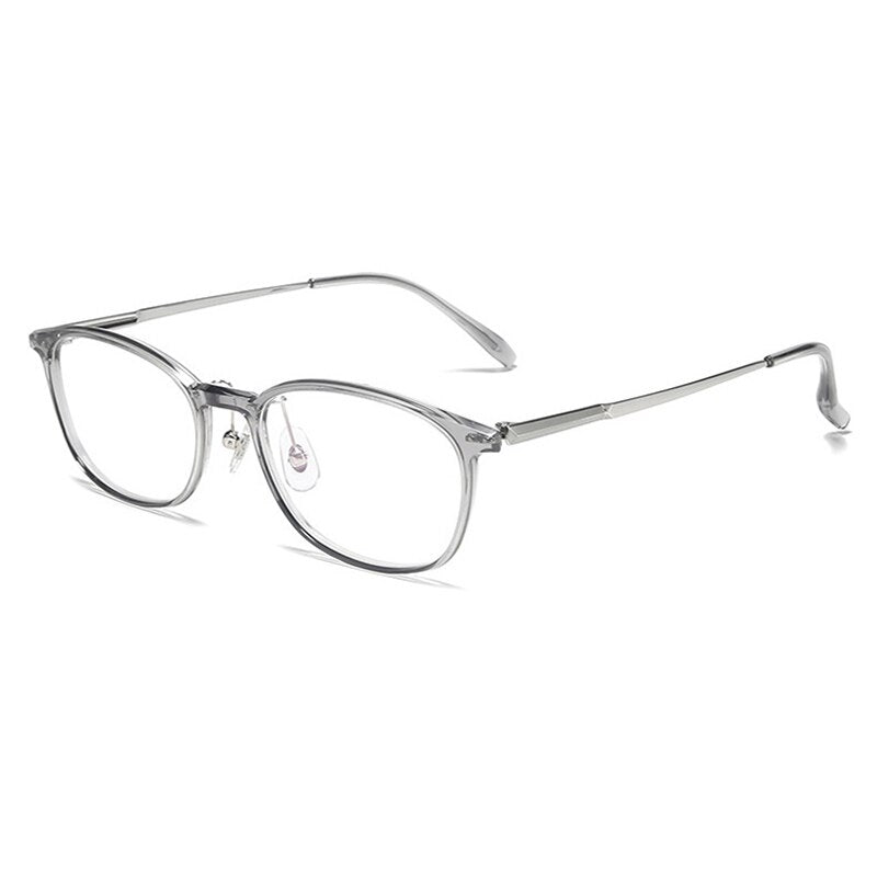 Aissuarvey Oval Titanium Acetate Full Rim Frame Eyeglasses Unisex Full Rim Aissuarvey Eyeglasses gray  
