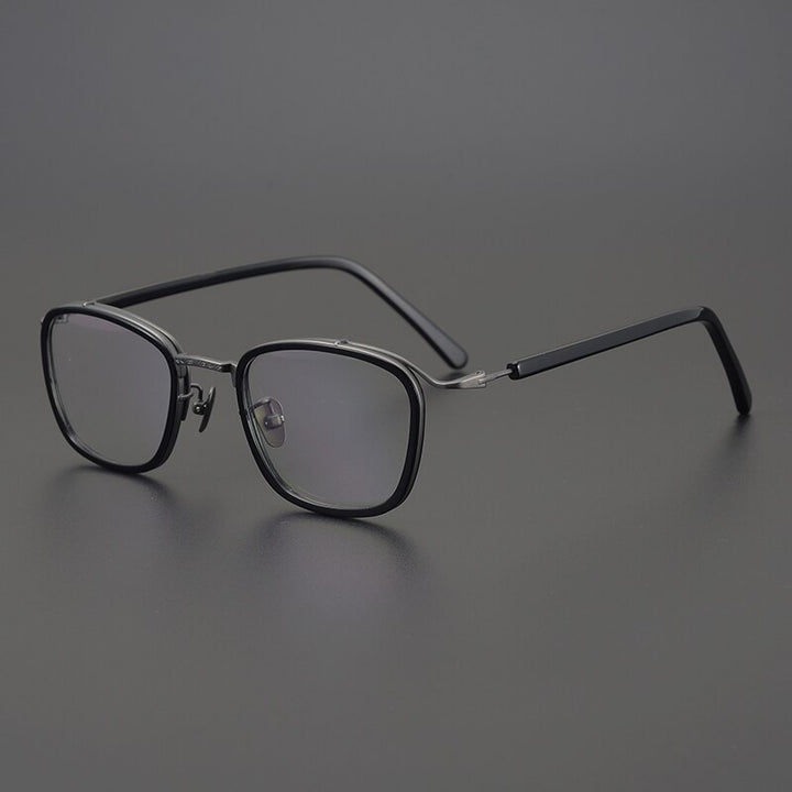 Gatenac Unisex Full Rim Square Acetate Frame Eyeglasses Gxyj699 Full Rim Gatenac Black  