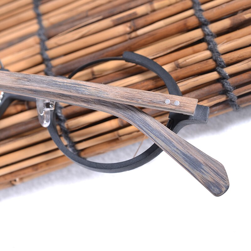 Hdcrafter Unisex Full Rim Round Wood Metal Frame Eyeglasses Ps3309 Full Rim Hdcrafter Eyeglasses   