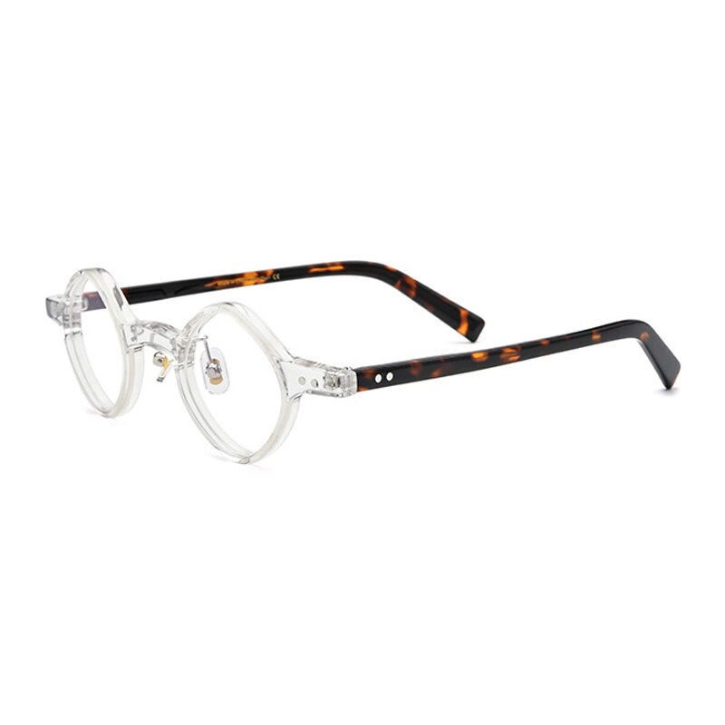 Gatenac Unisex Full Rim Round Acetate Frame Eyeglasses Gxyj704 Full Rim Gatenac Transparent  