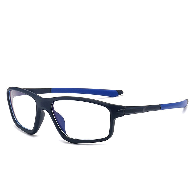 Yimaruili Men's Full Square Rim TR 90 Resin Sport Frame Eyeglasses TR5773 Sport Eyewear Yimaruili Eyeglasses Black Blue  