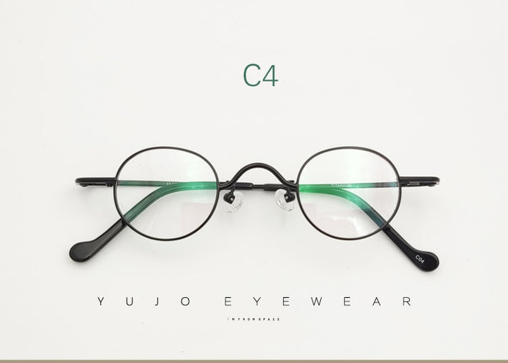 Unisex Oval Titanium Frame Eyeglasses Customizable Lenses Frame Yujo C4 China 