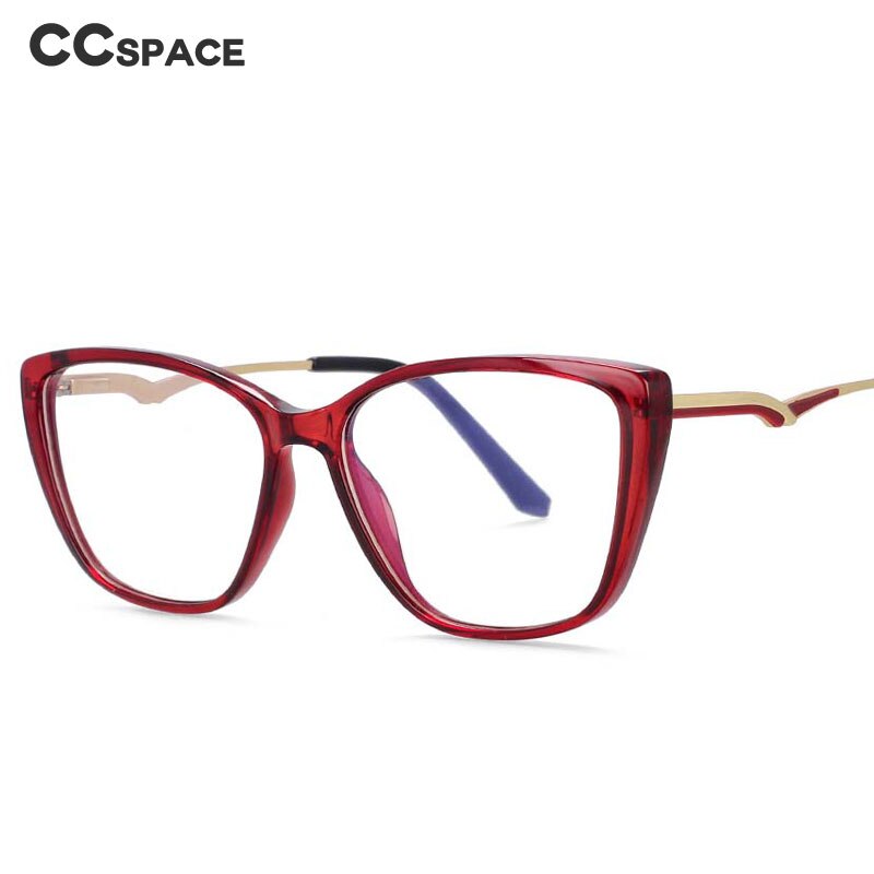 CCSpace Unisex Full Rim Square Cat Eye Tr 90 Titanium Frame Eyeglasses 54025 Full Rim CCspace   