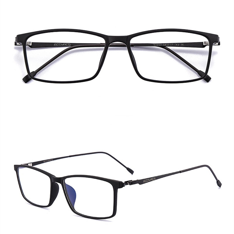 KatKani Men's Full Rim Alloy Screwless Frame Eyeglasses E0207 Full Rim KatKani Eyeglasses Black  