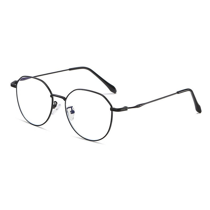 Handoer Unisex Full Rim Polygonal Square Alloy Eyeglasses 1913 Full Rim Handoer Black  