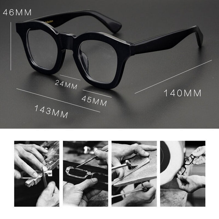 Gatenac Unisex Full Rim Acetate Handcrafted Round Frame Eyeglasses Zxyj16 Full Rim Gatenac   