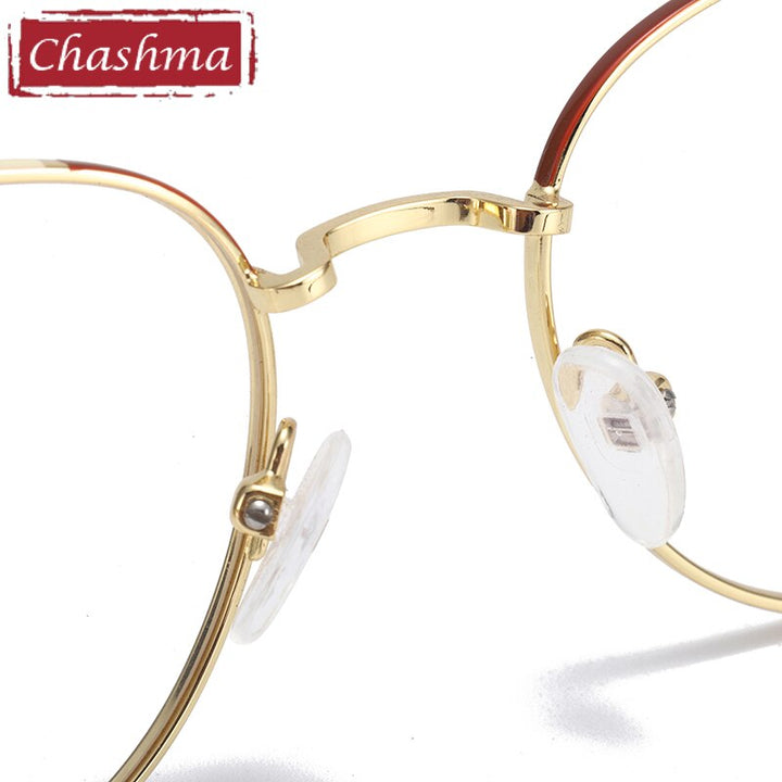 Women's Stainless Steel Cat Eye Gold Frame Spring Hinge Eyeglasses 4120 Frame Chashma   
