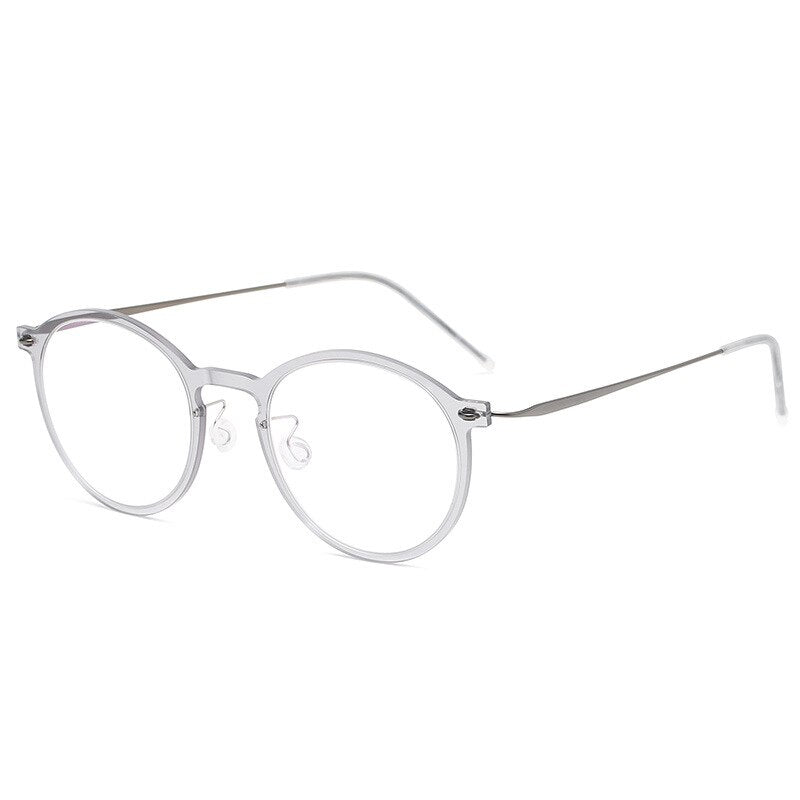 Aissuarvey Full Rim Titanium Frame Round Unisex Eyeglasses Full Rim Aissuarvey Eyeglasses gray  