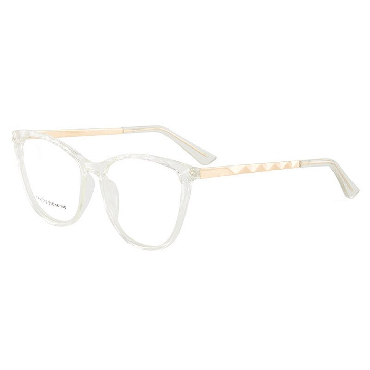 Hotony Women's Full Rim TR 90 Resin Round Cat Eye Frame Eyeglasses 7010 Full Rim Hotony Transparent  