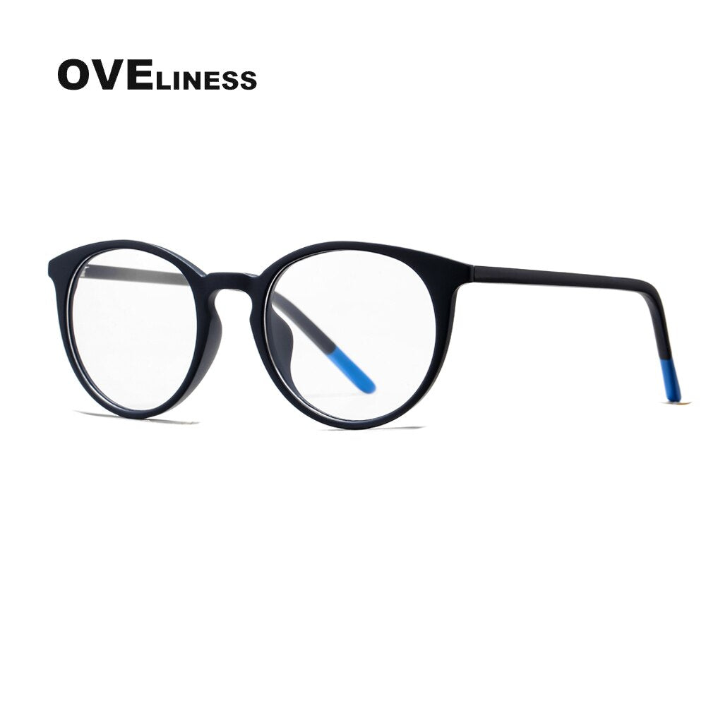 Oveliness Unisex Full Rim Round Tr 90 Titanium Eyeglasses 7251 Full Rim Oveliness blue  