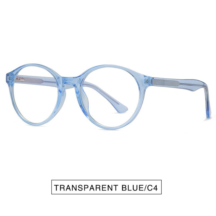 Reven Jate Women's Eyeglasses 2007 Tr90 Round Glasses Frame Reven Jate blue  