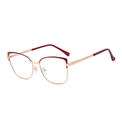 Ralferty Women's Full Rim Square Cat Eye Alloy Eyeglasses F95700 Full Rim Ralferty C7 Red  