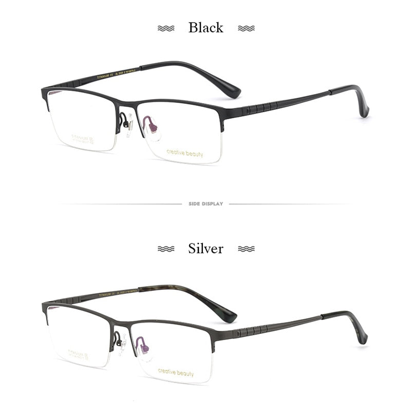 Hotochki Men's Semi Rim Titanium Frame Eyeglasses Ht1099 Semi Rim Hotochki   
