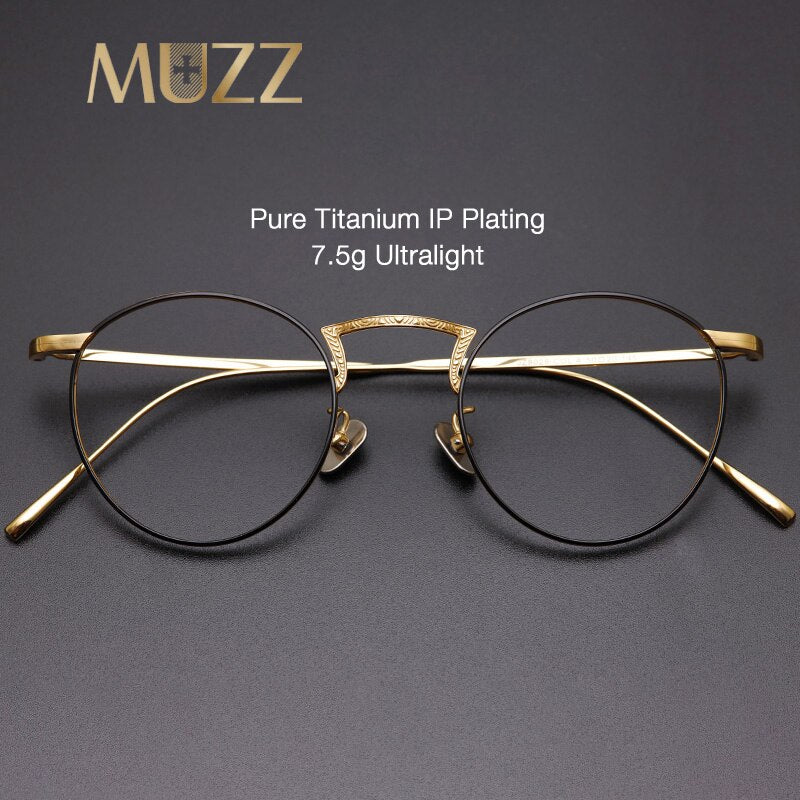 Muzz Unisex Full Rim Round Titanium Frame Eyeglasses 8025 Full Rim Muzz   