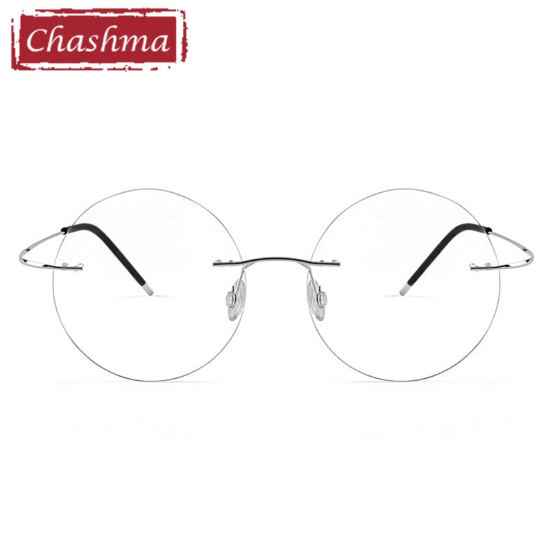 Chashma Ottica Unisex Rimless Round Titanium Eyeglasses 004 Rimless Chashma Ottica   