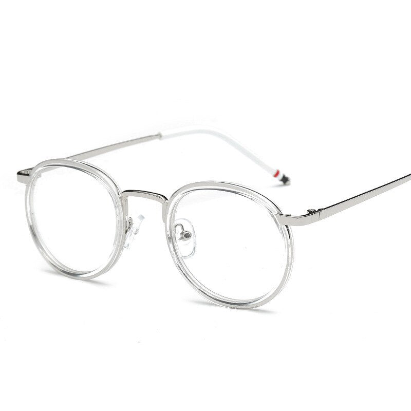 Cubojue Unisex Full Rim Round Acetate Reading Glasses Reading Glasses Cubojue 0 transparent 