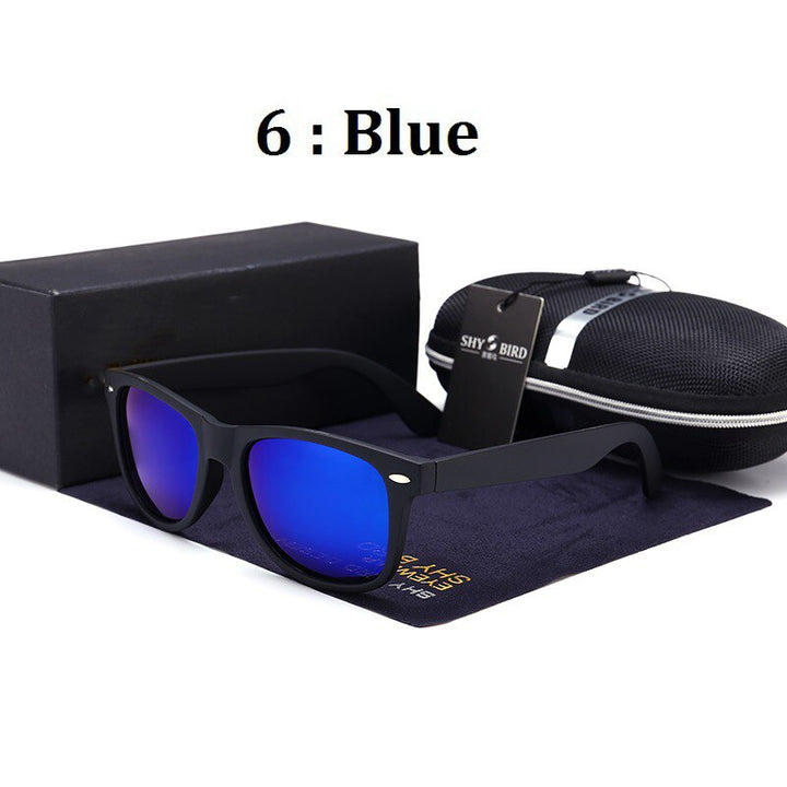 Hdcrafter Unisex Full Rim Square Acetate Frame Polarized Sunglasses 2140 Sunglasses HdCrafter Sunglasses Blue  