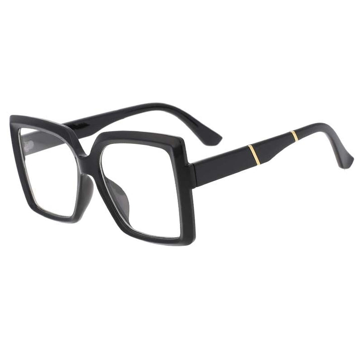 CCSpace Women's Full Rim Oversize Square Resin Frame Eyeglasses 53319 Full Rim CCspace Black  