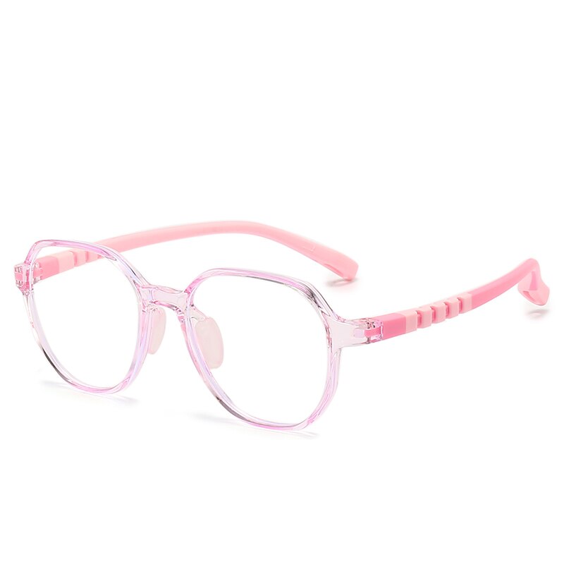 Oveliness Unisex Children's Full Rim Square Tr 90 Silicone Titanium Eyeglasses Trd102 Full Rim Oveliness C8 pink  