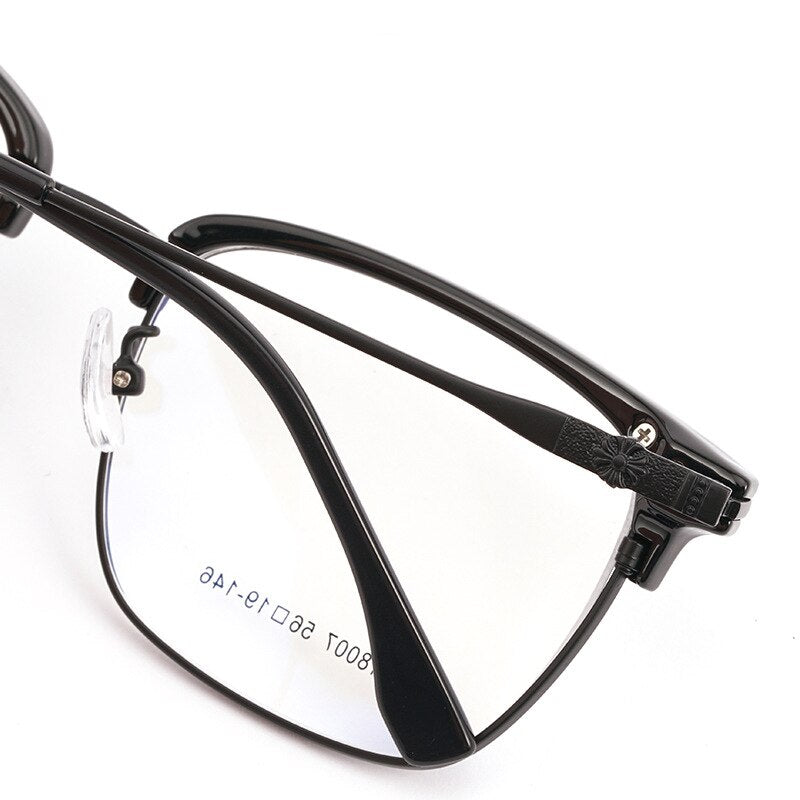 KatKani Men's Full Rim Square Alloy Frame Eyeglasses K18007 Full Rim KatKani Eyeglasses   