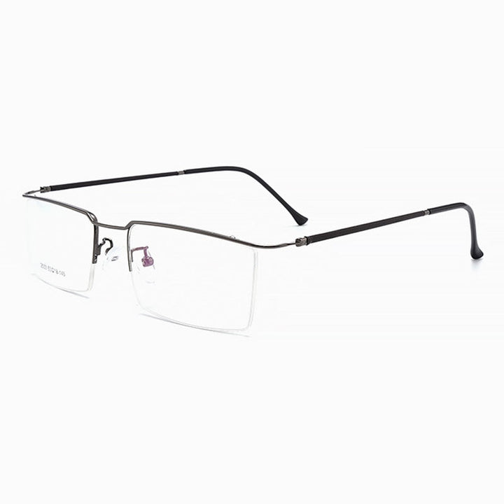 Hotochki Men's Semi Rim Browline Alloy Frame Spring Hinge Eyeglasses 2533 Semi Rim Hotochki gray  