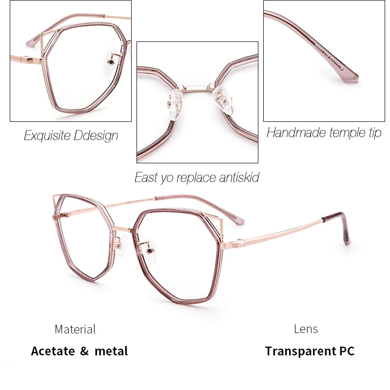 Kansept Women's Polygonal Cat Ear Eyeglasses – FuzWeb