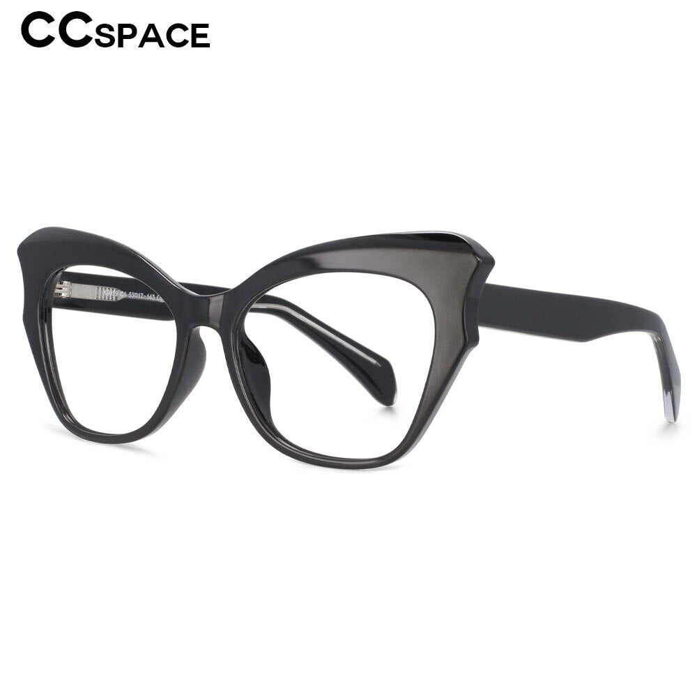 CCspace Women's Full Rim Oversized Cat Eye Tr 90 Titanium Frame Eyeglasses 53814 Full Rim CCspace   